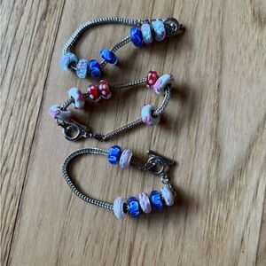 Colorful Beaded Bracelet Set - 8" Length